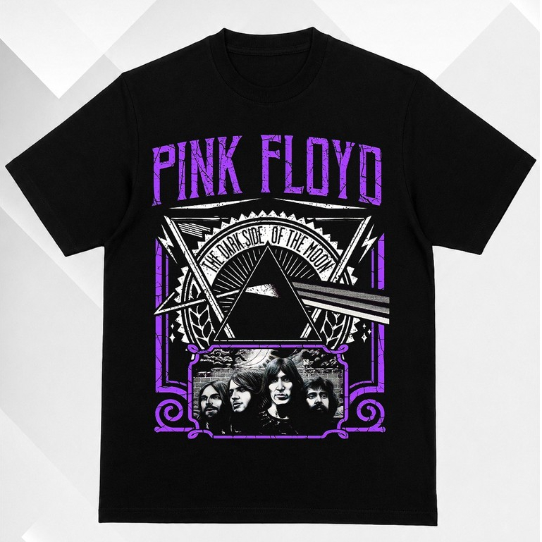 Camiseta Pink Floyd The Dark Side of the Moon Rock Clássico Premium 100% Algodão Unissex Plus Size