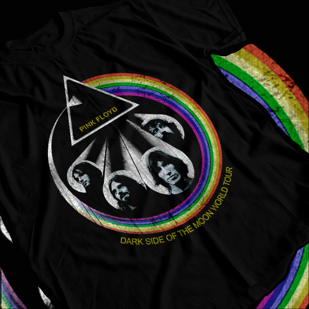 Camisa Camiseta Basica Banda de rock Pink Floyd The Dark Side of the Moon vintage em algodao Unissex