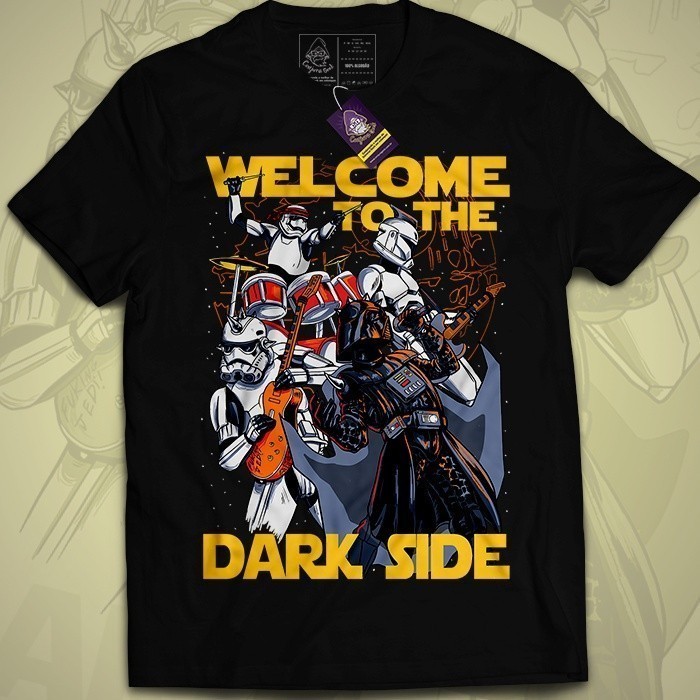Camiseta Geek Qualidade Premium Filme Star Wars Welcome Dark Side  30.1 Malha Penteada