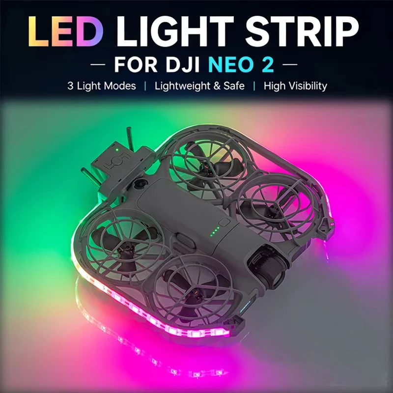 RGB LED Light Strip For DJI Neo 2 Drone Flow Night Flight Accessories Propeller Guard Rechargeable Luminous Lamp Belt