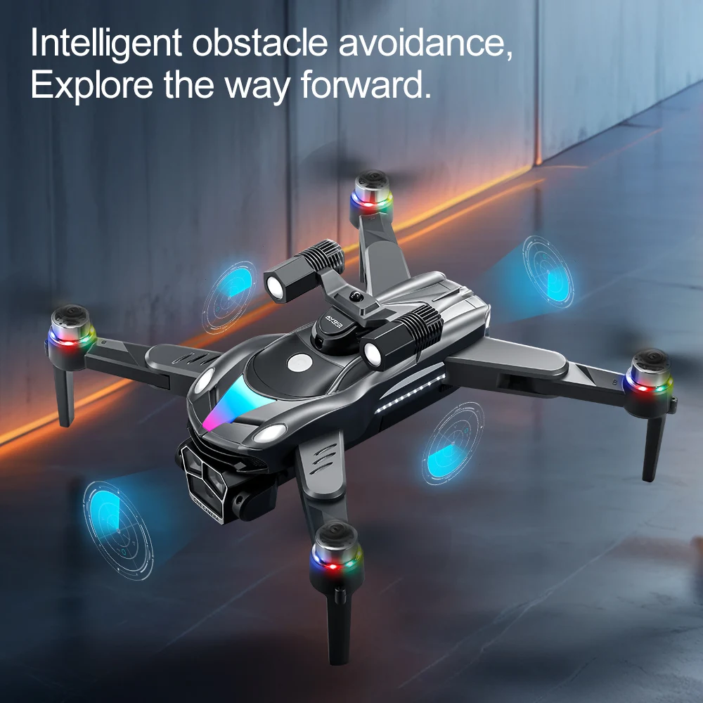 2026NEWV188 Drone with Night Flight RGB Searchlight Professional HD 8K Dual Camera Optical Flow Brushless Flodable RC Quadcopter