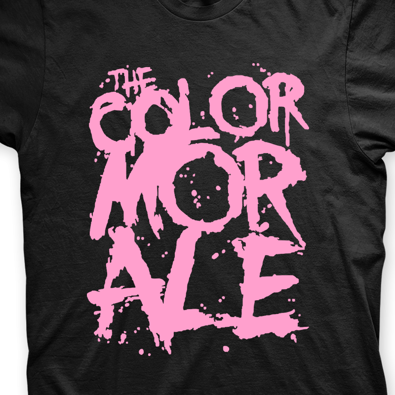 Camiseta The Color Morale Preta e Rosa em Silk 100% Algodão