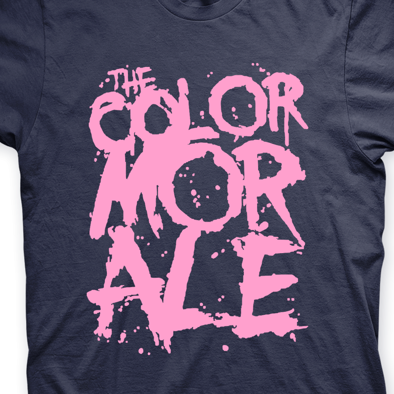 Camiseta The Color Morale Marinho e Rosa em Silk 100% Algodão