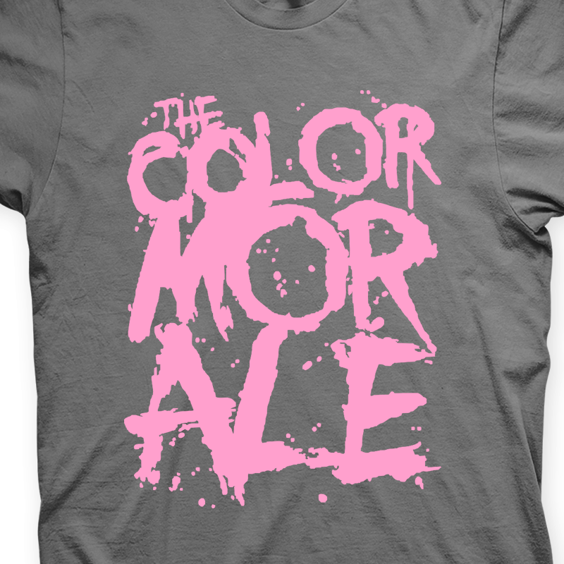 Camiseta The Color Morale Chumbo e Rosa em Silk 100% Algodão