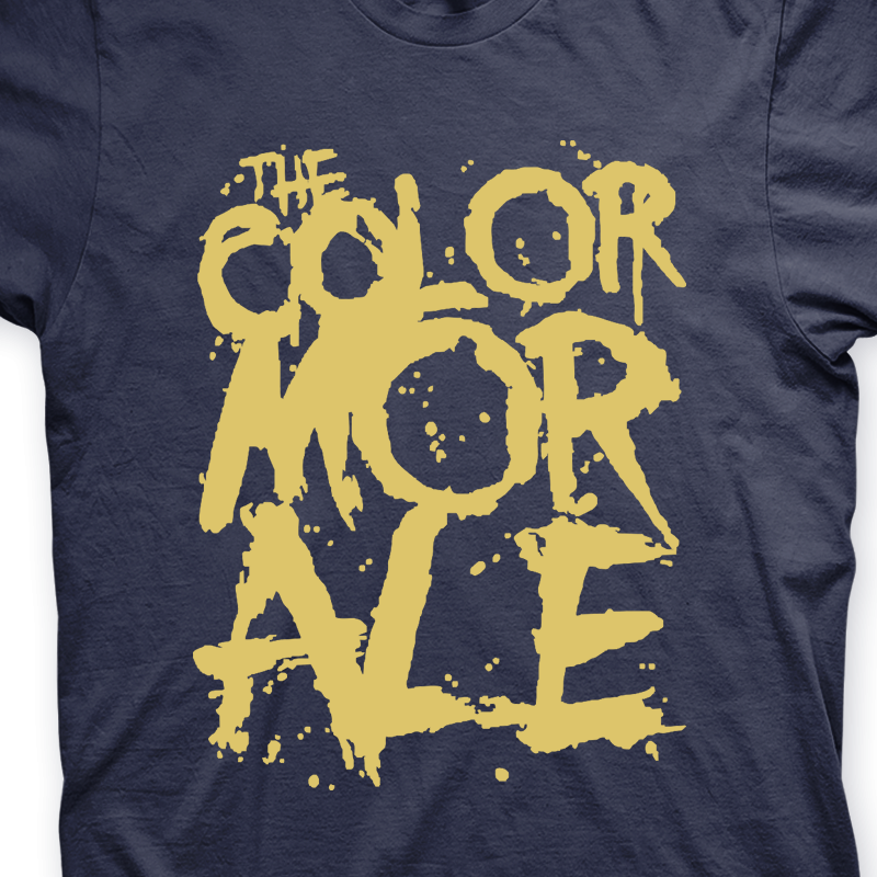 Camiseta The Color Morale Marinho e Dourado em Silk 100% Algodão