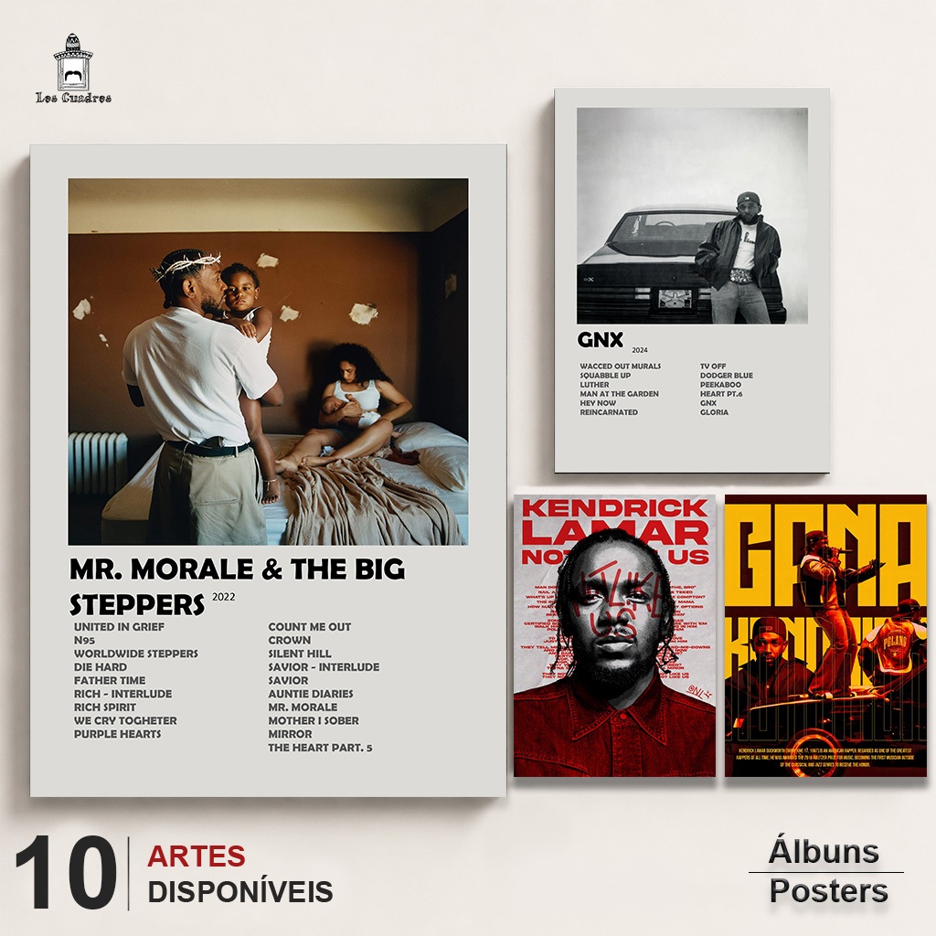 Quadro Placa Decorativa Kendrick Lamar Mr. Morale & The Big Steppers em MDF 28x20cm