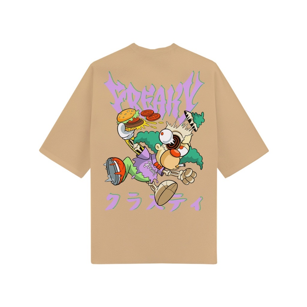 Camiseta Oversized Camisa StreetWear Freaky Krusty Crow Envio Imediato Premium OVER-374
