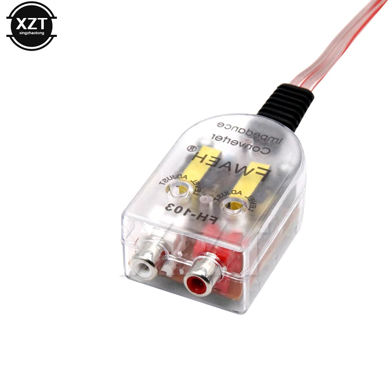 Car Speaker to RCA Level Adaptor High to Low Sockets Auto Line Out Audio Comverter Sound Subwoofer Amplifier Adjustable