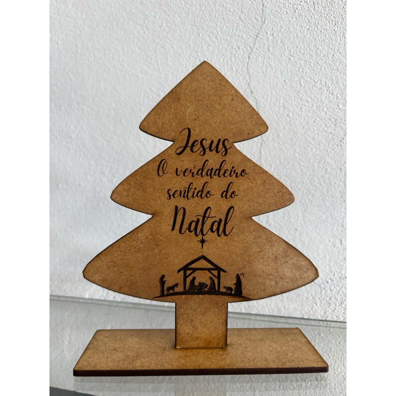 Enfeite Natalino em MDF Branco – Decoração Religiosa com Gravação a Laser