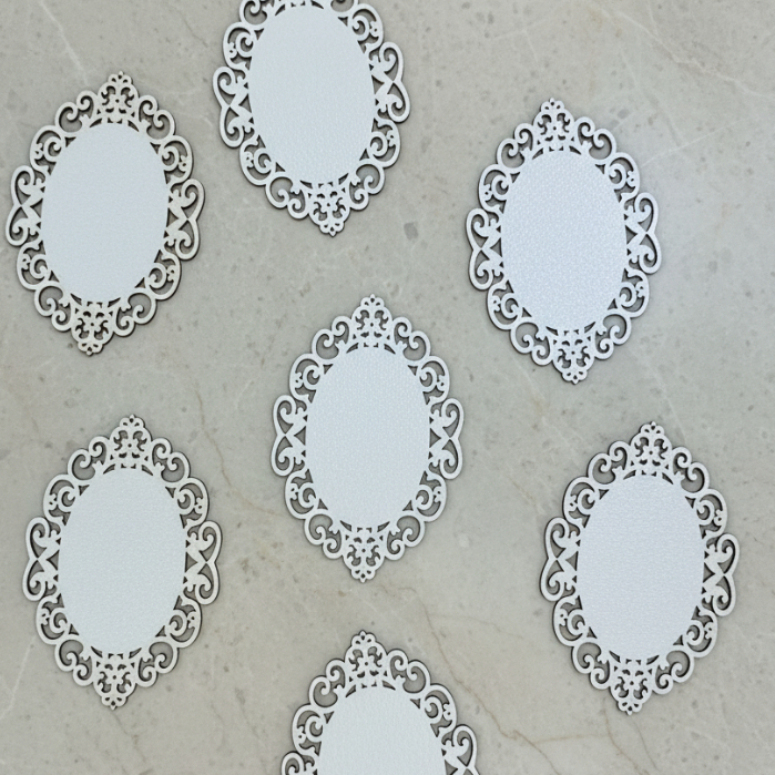 10 MOLDURAS MDF BRANCO FÓRMICA CORTE A LASER PARA ARTESANATO