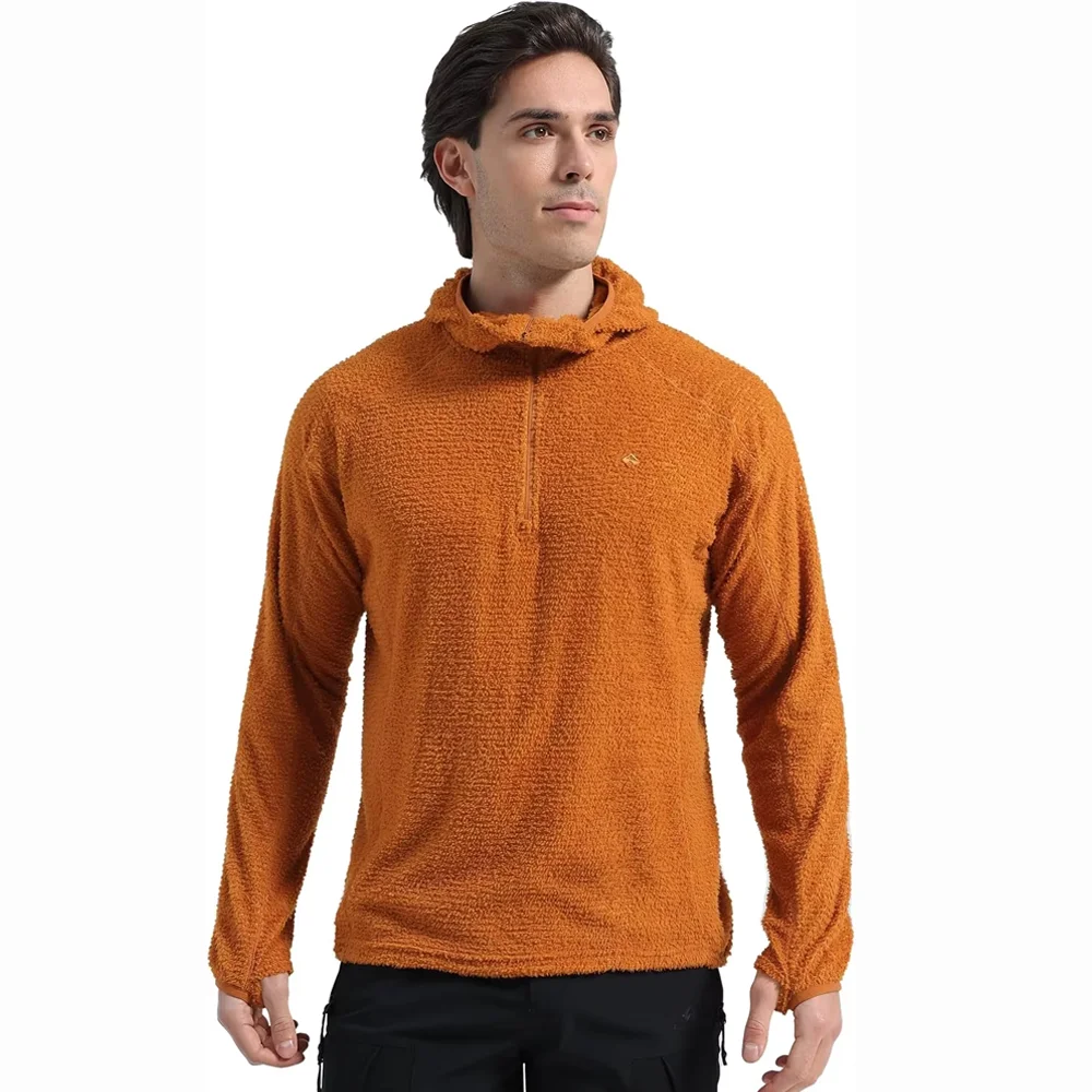 Pioneer Camp Men's Hoodies Outdoor Professional Grade Fleece Warmth Sweatshirt Zip PrimaLoft Active Evolve For Camping Hiking