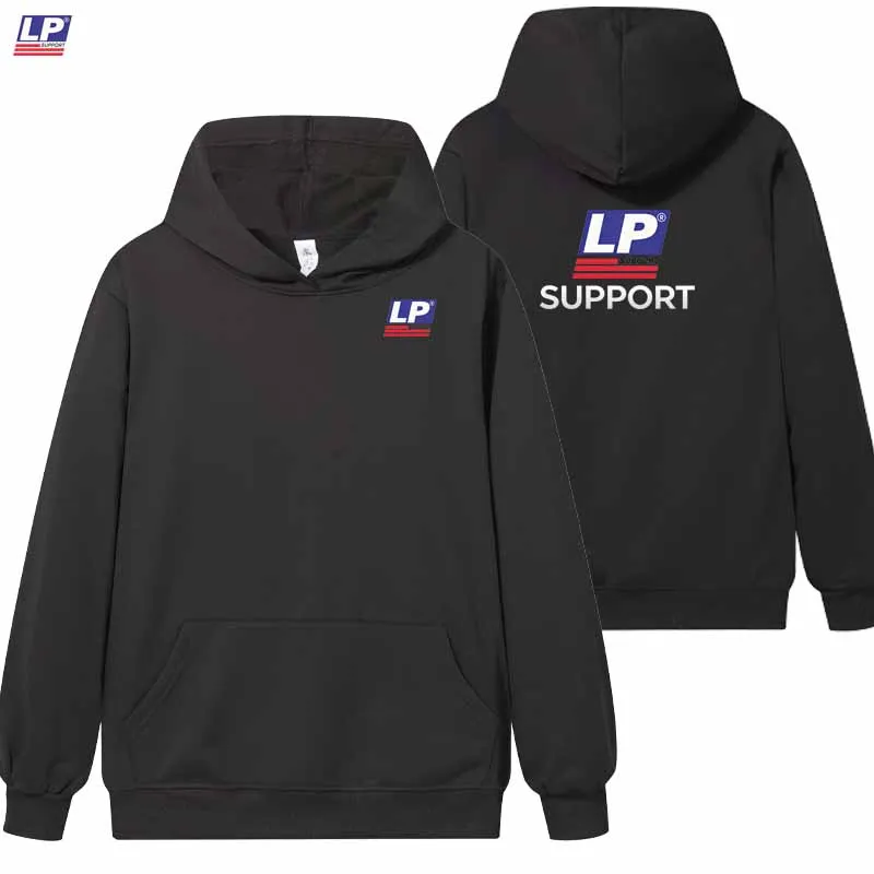 LP SUPPORT Men's Spring-Autumn Hooded Long-Sleeved Casual Fashion Sweater Professional Style Classic Look Solid Color Pattern Pu