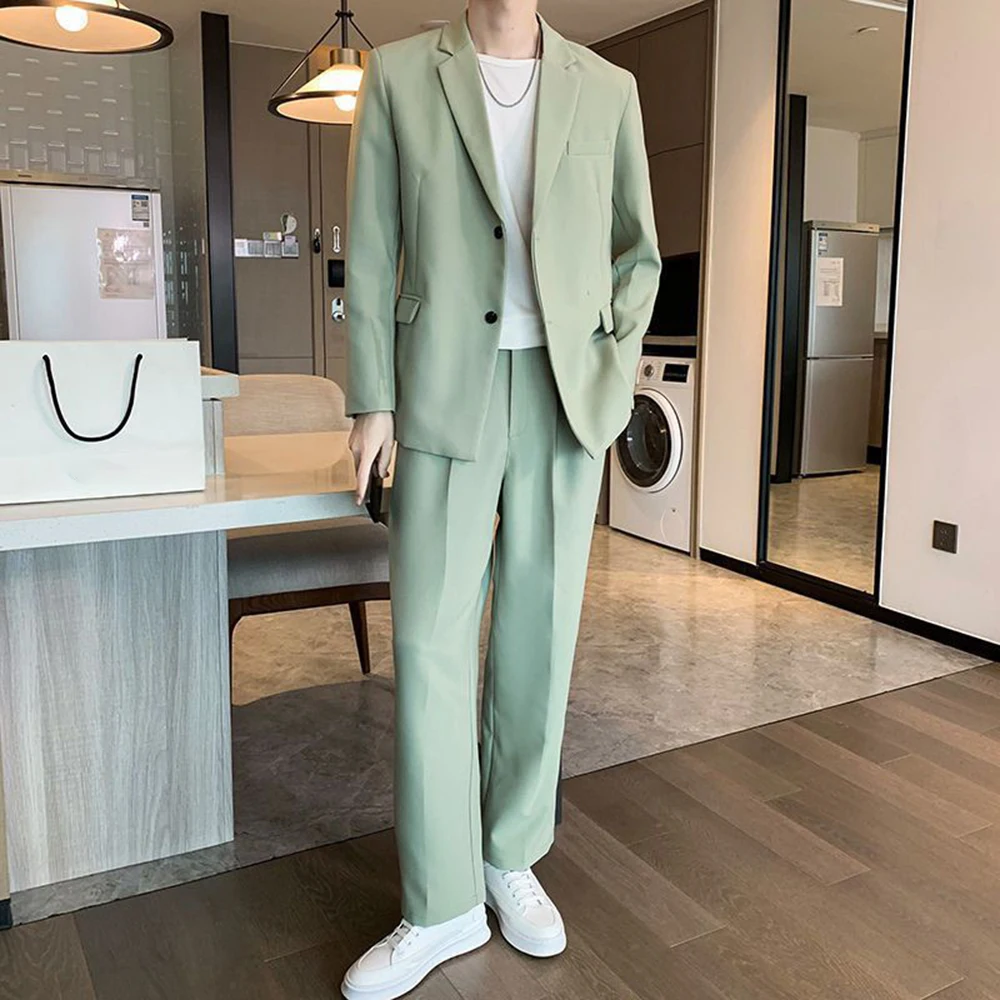 Allingentle 2 Button Mens Suits Set Classic Fit Formal Blazer and Dress Pants 2 Piece for Business Meetings Office Customize