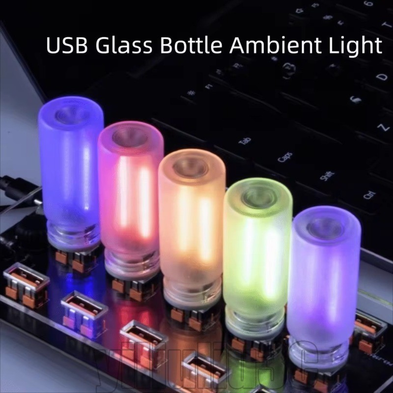 2-1Pcs 5V USB Luz Ambiente Colorida Para Carro-DIY Auto Interior-Lâmpada De Filamento Incandescente De LED-De Flash De C