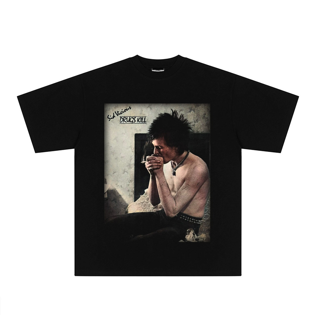 Music.Soul Camiseta Sid Vicious Sex Pistols Punk Rock 1979 Estampada Confortável Estilosa Retrô Casual