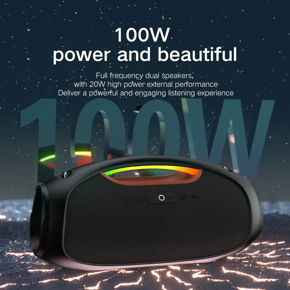 Dcolor Portable Hifi Sound Quality 100W Bt5.3 Ipx6 Waterproof Deep Bass Travel Party Box Speaker Wireless BoomBox Audio Speaker