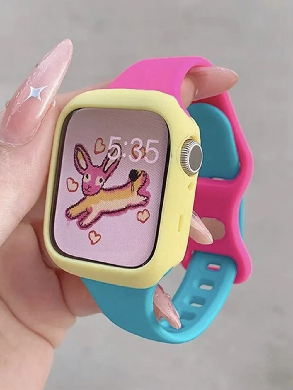 Nice 2 In1 Band Silicone Protective Case for Apple Watch Cover Strap Series 10/9/8/7/6/5/4/3 38mm 40mm 41mm 42mm 44mm 45mm 46mm
