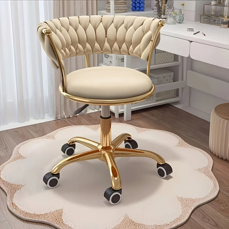 Dressing Chair，Swivel Adjustable Height Vanity Stool, Accent Chair for Bedroom Makeup, Salon, Spa & Home Office