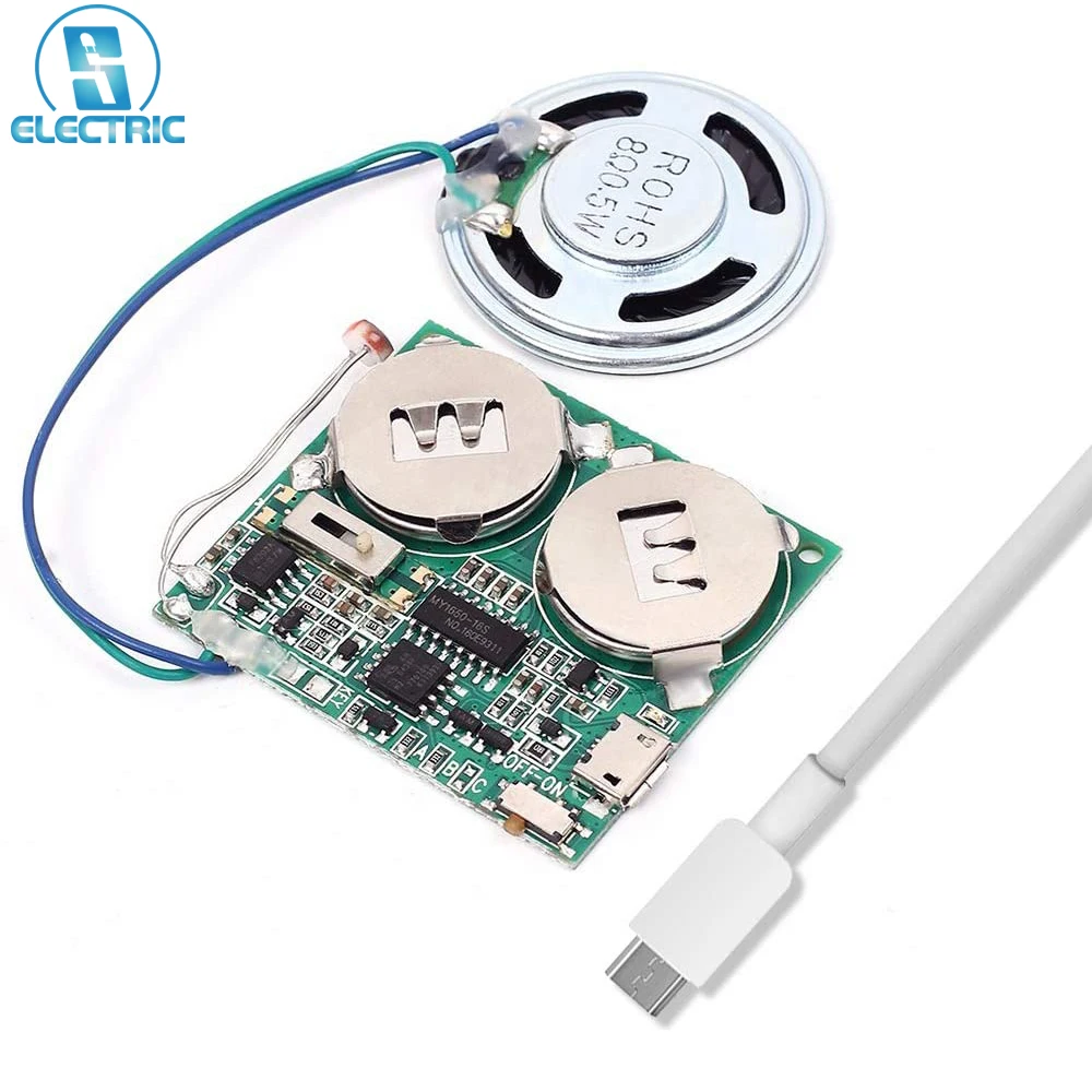 DIY Light Sensor Sound Module Micro USB Recordable Sound Chip 8M Memory Speaker Talking Programmable Music Player Box
