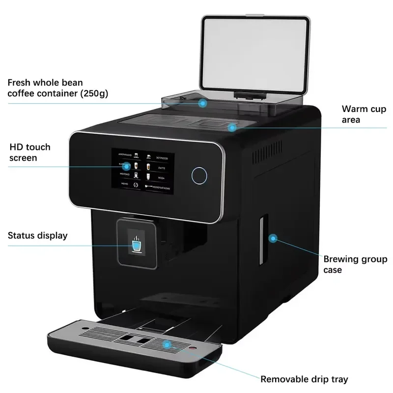 for. Italy Espresso Coffee Maker Machine Commercial Smart Fully Automatic Digital Touch Screen Universal New Design Home