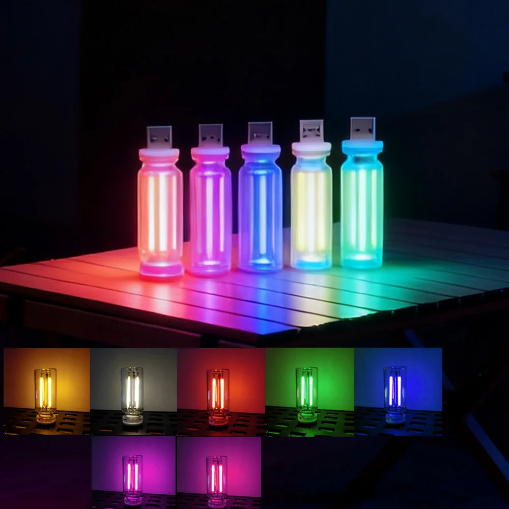 Car Interior Atmosphere Light Transparent Spring-Touch Dimmable Usb Mood Lamp  Holiday Home Decoration Bottle lighting