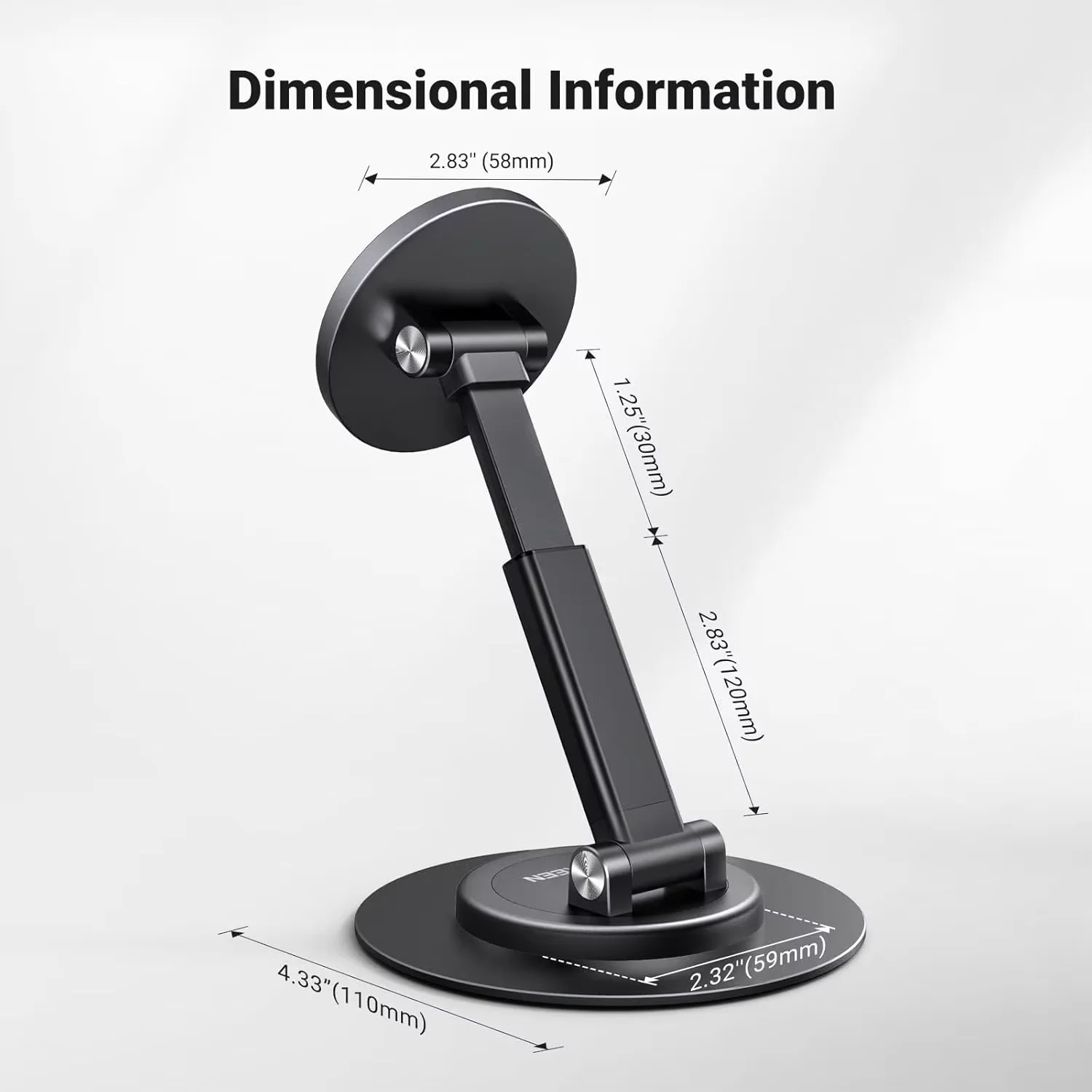 UGREEN LP862 Magnetic Phone Stand Height Adjustable Smartphone Desk with 360° Rotation Holder Stand for iPhone 16 15 Pro Max