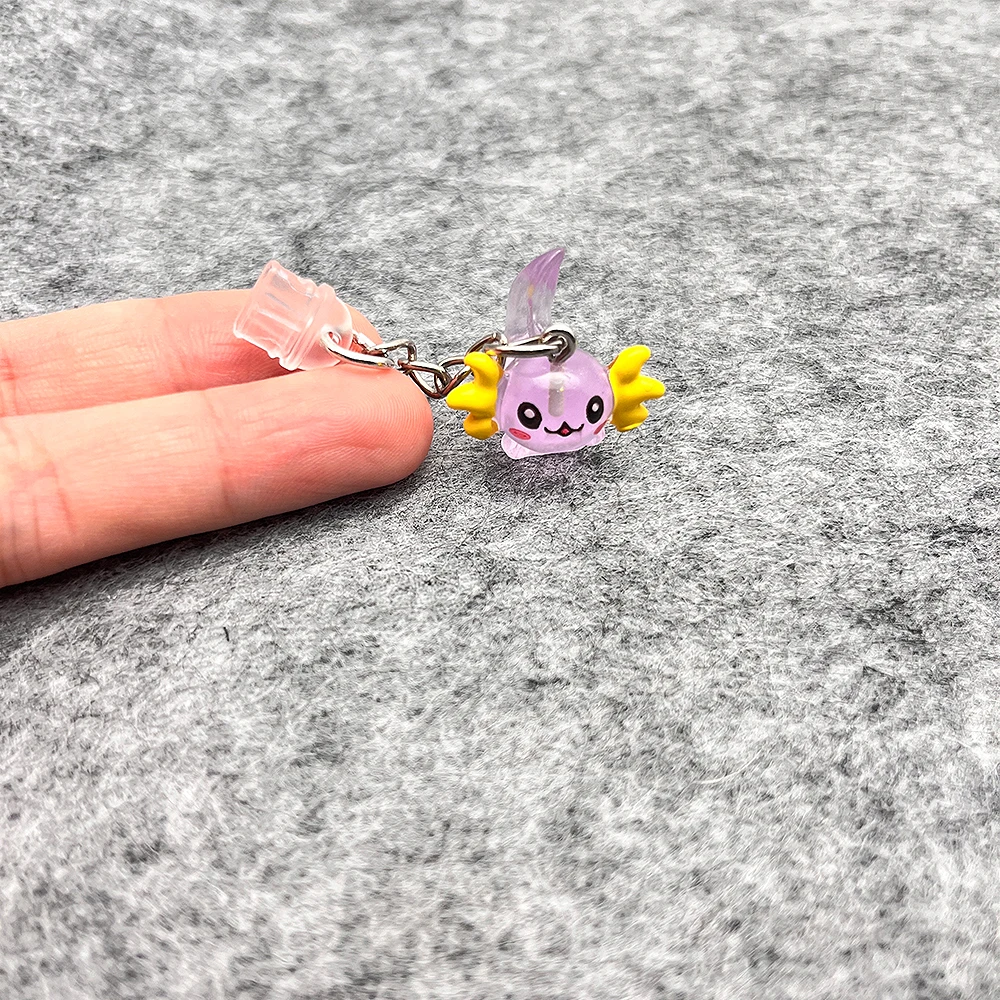 1PC Cute Practical Glow In the Dark Resin Axolotl Charm Dust Plugs for Mobile Phone, Tablets, Laptops, USB-C & Lightening Port