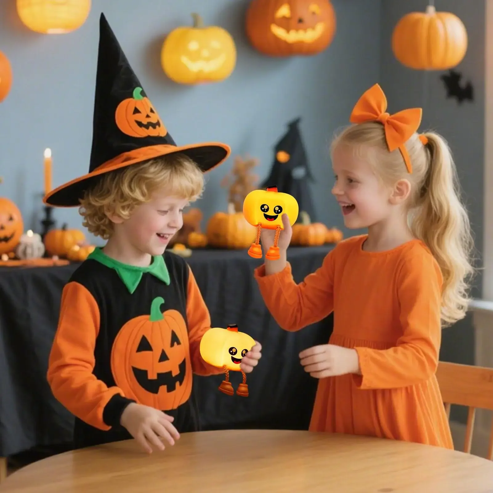Halloween Pumpkin Tap Light Pumpkin Lamp Cute Silicone LED Rechargeable Desk Decor For Kids Adults Home Office Living Room