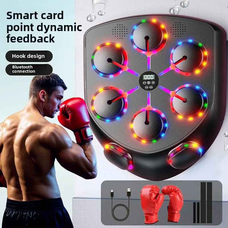 Popular Smart Bluetooth Music Boxing Machine Lanterns Eight Targets Boxing Targets Household Fitness Equipment Boxing Training