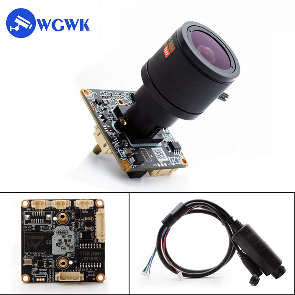 WGWK POE IP Camera Module CCTV Video Industrial Webcam Board with 2.8-12mm Manual Lens Home Security Face Detection Camera