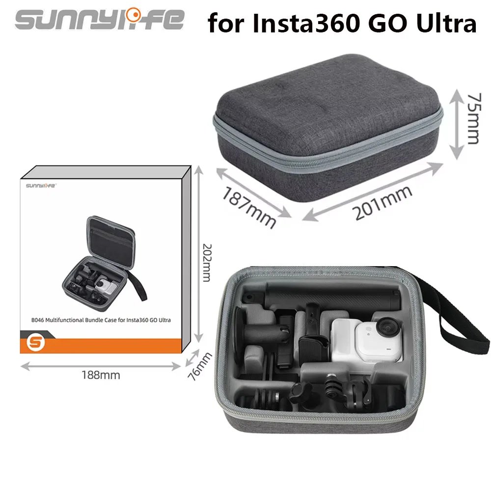 Sunnylife Storage Bag For Insta360 GO Ultra Portable Handbag Outdoor Travel Carrying Case Camera Shockproof Protective Case