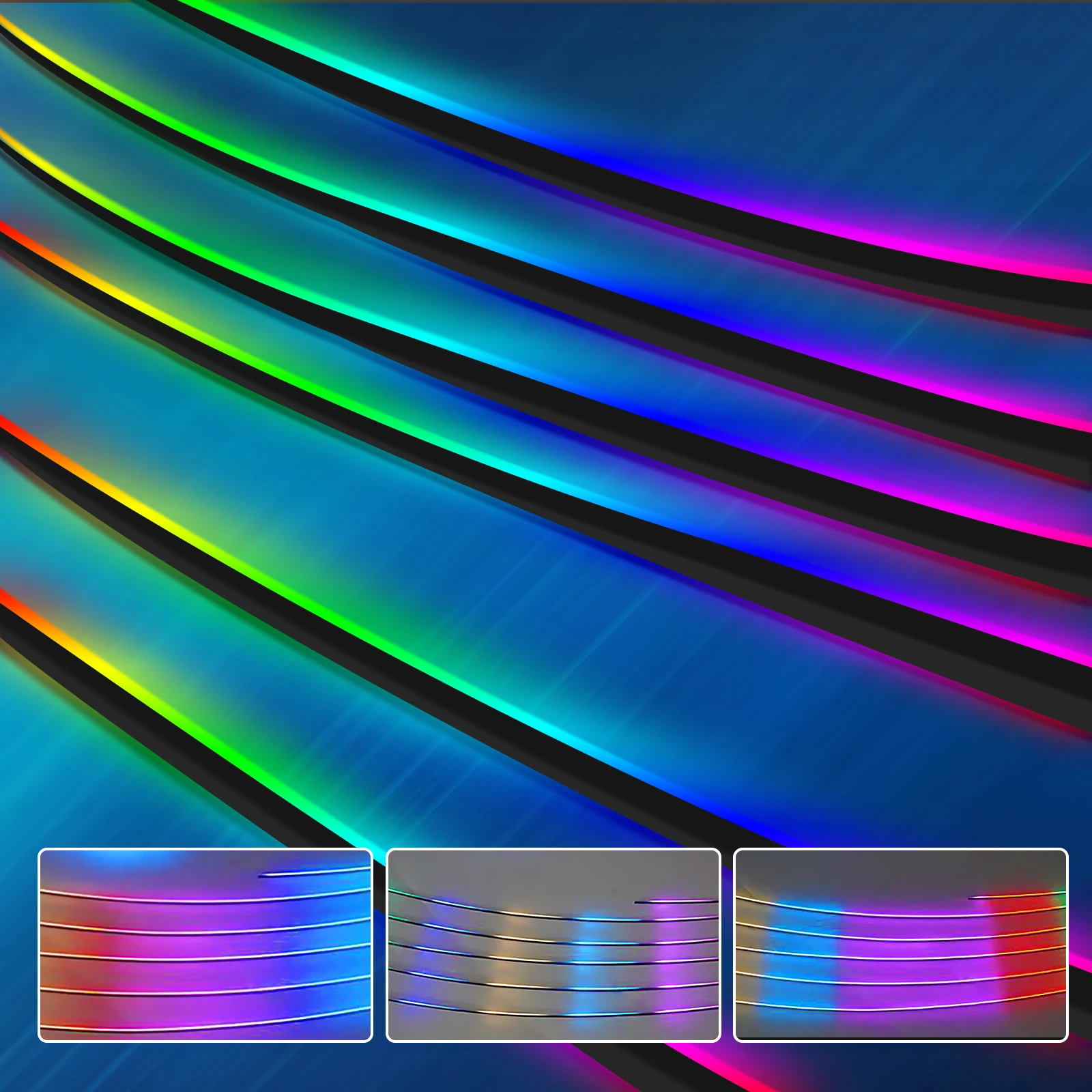 Symphony Car Ambient Light Accessories Acrylic LED Strip Guide Backlight Universal Decoration Ambient Rainbow Atmosphere Light