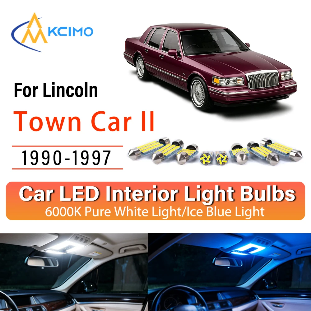 Premium LED Interior Lights For Lincoln Town Car II 1990-1997, Super Bright Easy Install Atmosphere Two Colors