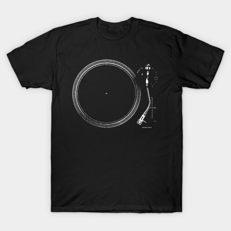 Camiseta Masculina Feminina Rock Turntable Retro Music Vintage Audio Vinyl Record Player LP T-Shirt