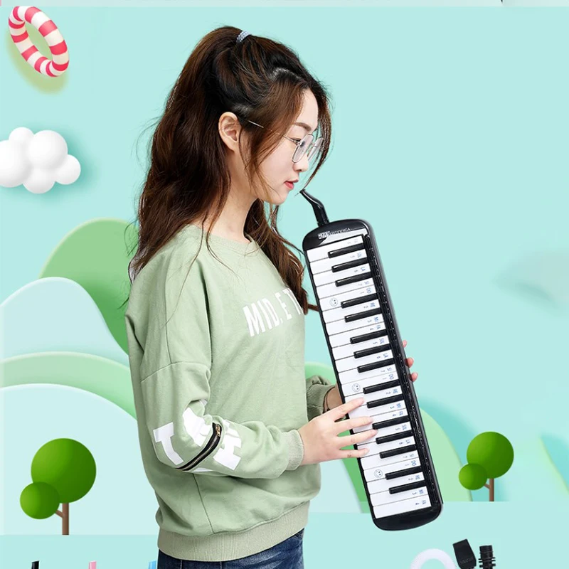 32/37 Keys Melodica Mouth Organ Music Pipe Professional Musical Instrument Gaita Melodic Piano Kid Keyboard Jew'S Harp Bag