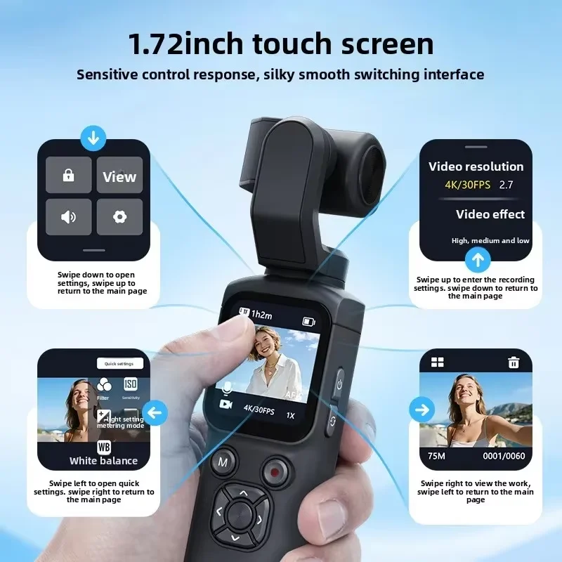 4K Live Streaming Camera Pocket Camera 1.72
