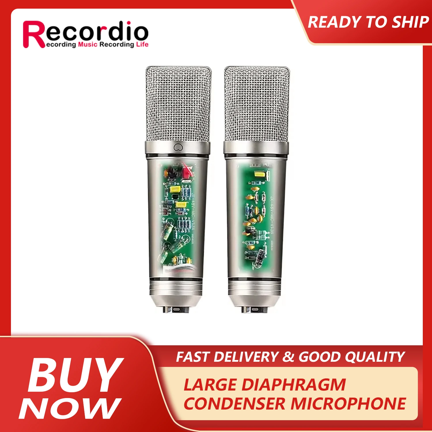 GAM-V87F Professional Condenser Microphone Large Diaphragm Mic For PC Recording Live Vocal Podcast Gaming Singing