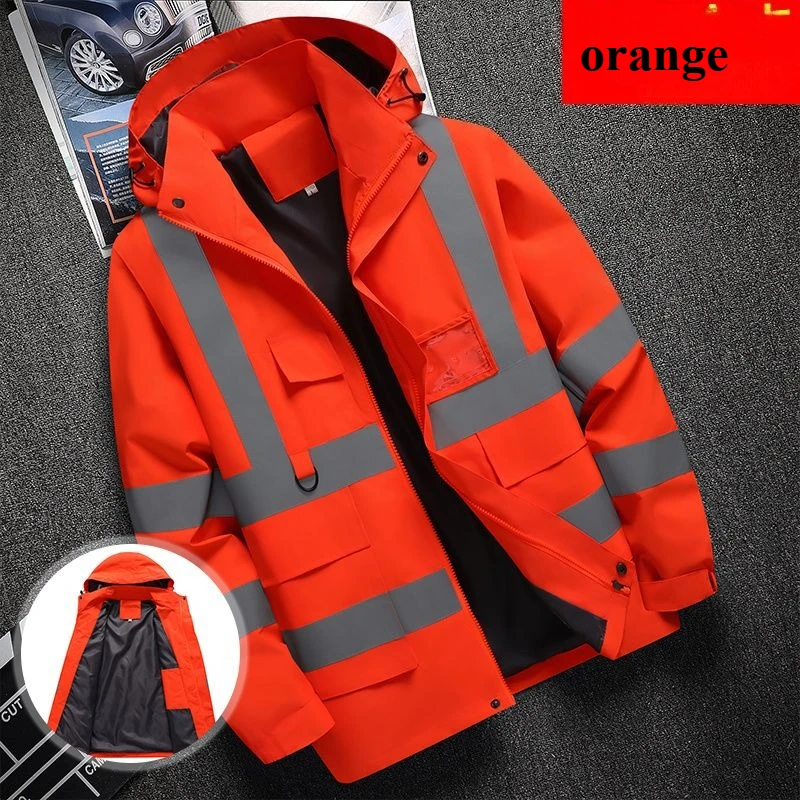 Men's workwear jacket construction clothing building clothing outdoor work clothes windproof waterproof reflective strip