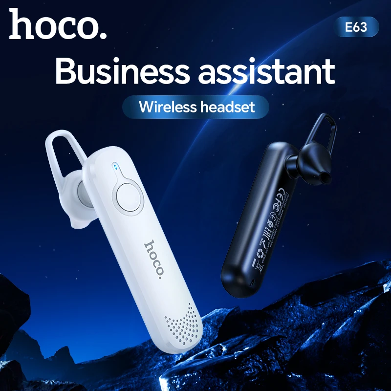 HOCO E63 Single Business Bluetooth Earphone Wireless Handsfree Headphones Long Time Standby Headset With Mic For iPhone Xiaomi