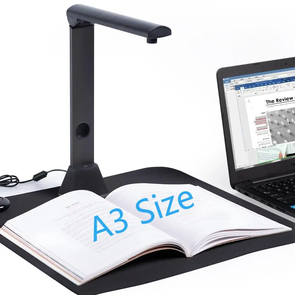 22PM A3 High Speed Document Camera Scanner Book OCR 180+ Languages Portable USB Foldable LED Light Source for Office School