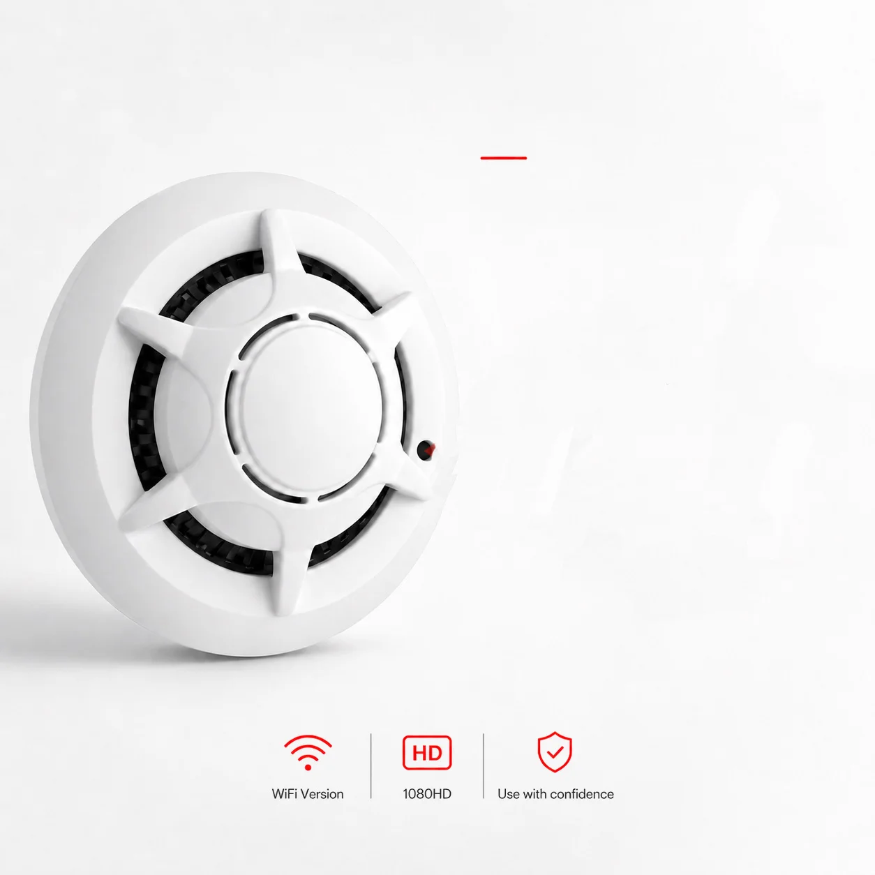 Multi-Functional Intelligent Smoke Sensor Alarm, WiFi Control, USB Power Supply, Ceiling Security Protection, Compatible with iO