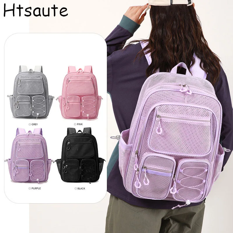 Ladies' lightweight large capacity stylish black commuter travel backpacks with adjustable shoulder straps, school and leisure