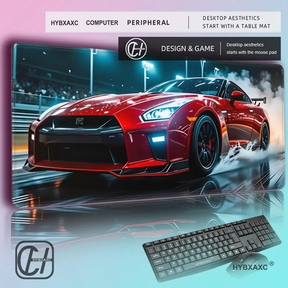 HYBXAXC Large red Sports Car gaming mouse pad non-slip sewn edge Home work desktop accessories Gaming gamer computer desk pad