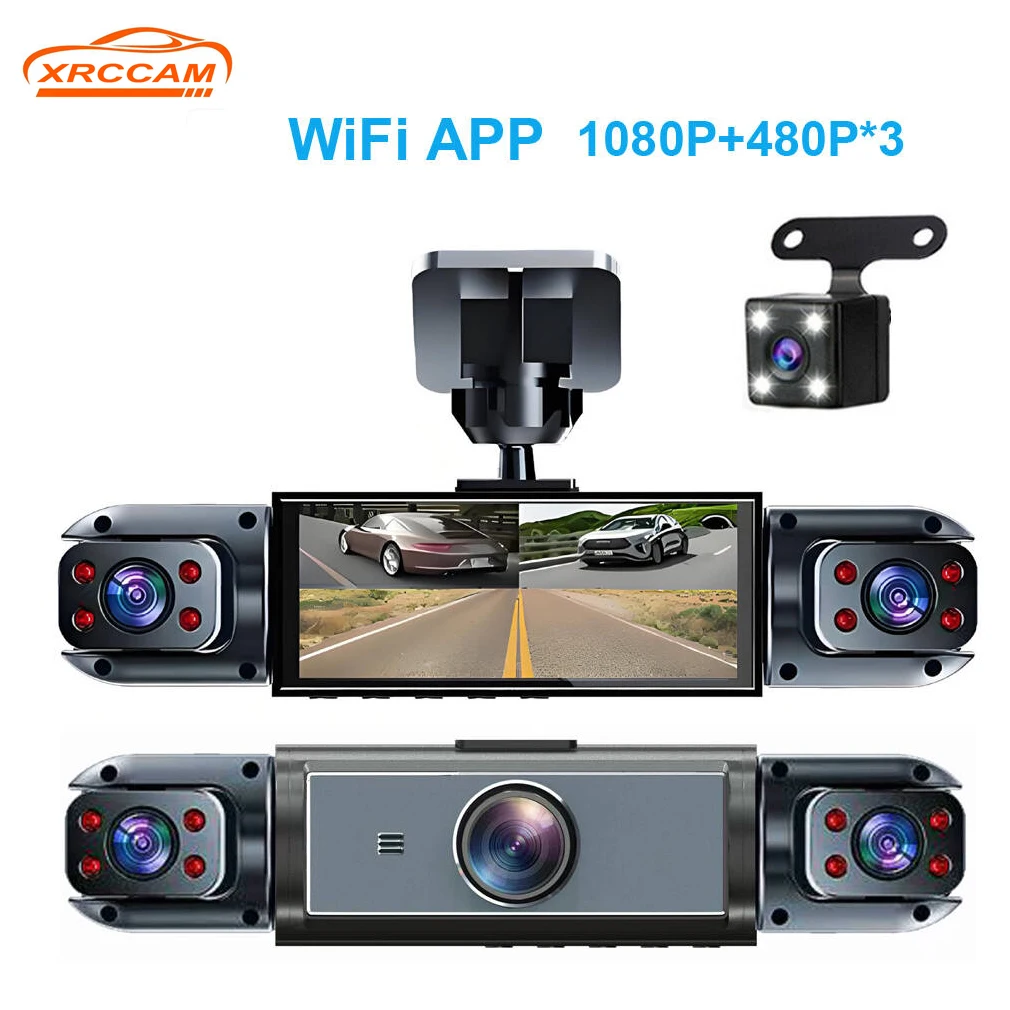 2026 Newest 4 Channels WiFi Dash Cam for Cars, Video Recorder 1080P 360 Degree Panoramic Car DVR Rear View Camera, Parking Monit
