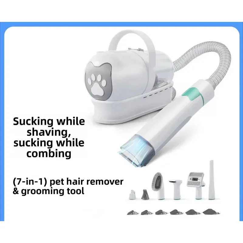 Professional All-in-One Vacuum Clipper And Trimmer for Dogs And Cats Powerful Portable Pet Grooming Kit with Adjustable Blades