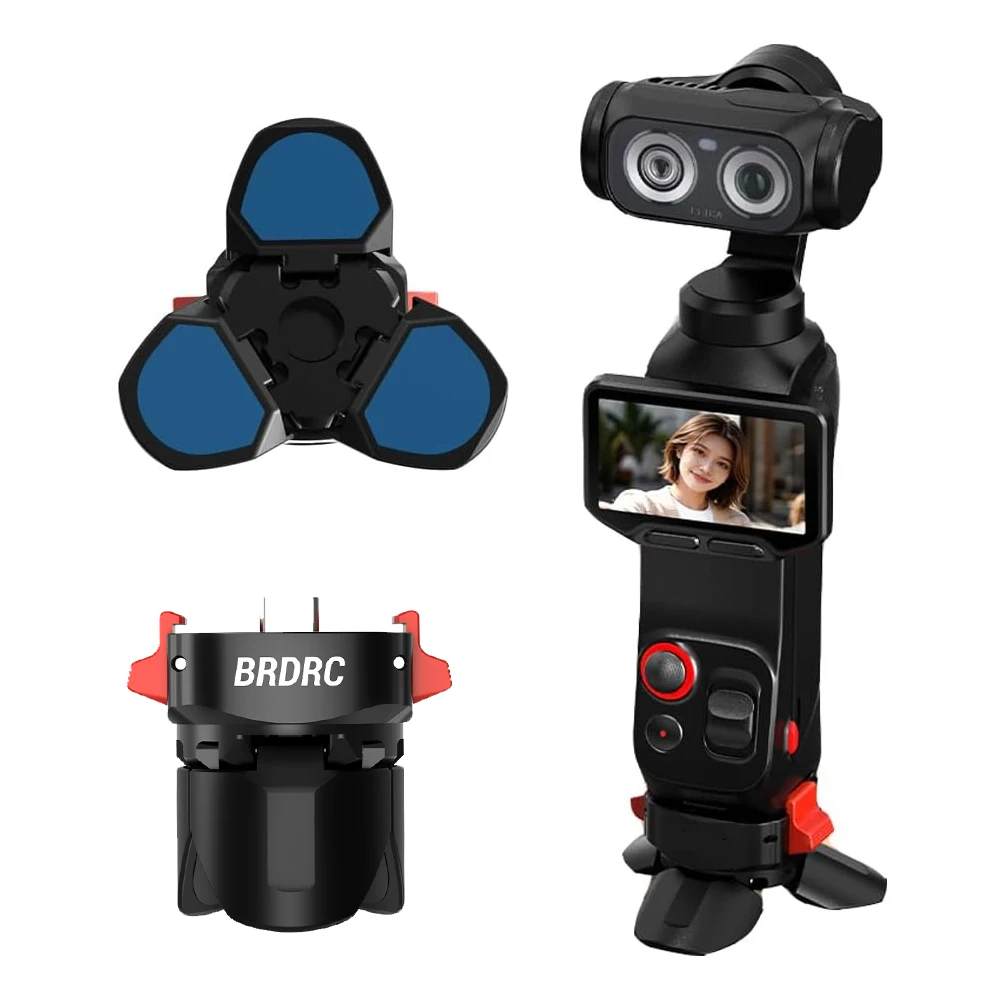 Magnetic Charging Adapter Mount for Insta360 Luna Ultra,Charging Base with Type-C Port, Aluminum Foldable Tripod Desktop Bracket