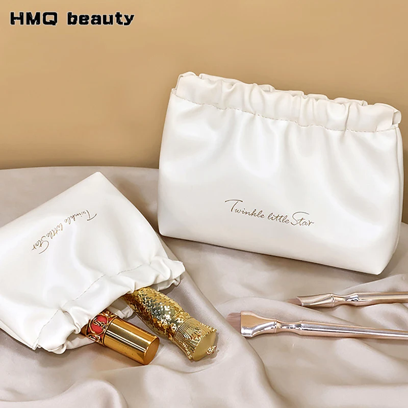 Luxury Cosmetic Pouch Large Capacity Travel Lipsticks Perfume Holder Portable Toiletry Organizer Ladies Drawstring Make Up Tools