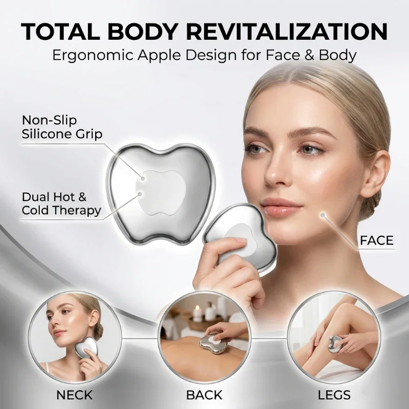 Stainless Steel Guasha Facial Massager Portable Skin Tightening Tool Beauty Travel Massager Face Scraping Board