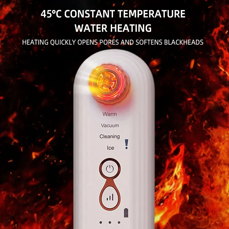 Customizable 2025 NEW Red Blue LED Therapy Small Bubble Electric Black Instrument Acne Removal Machine Tool Pore Cleaner Vacuum
