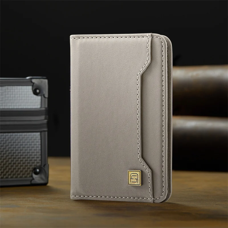 Strong Magnetic Premium Leather Wallet Mens Coin Cash Cards Holder Womens Foldable Mini Wallet Purse For iPhone Samsung Android